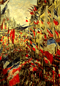 Strasse im Flaggenschmuck od Claude Monet