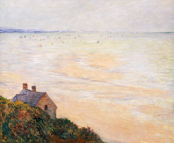The Hut at Trouville, Low Tide od Claude Monet