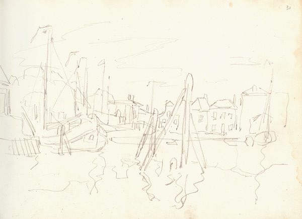 The port at Zaandam od Claude Monet