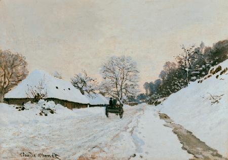 Dare on snow-covered Strasse in Honfleur