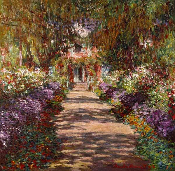 Avenue in Giverny or Garden Path at Giverny - Claude Monet