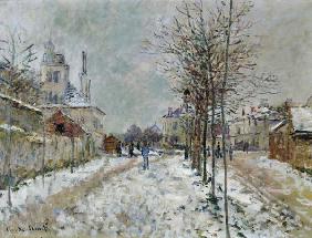 The boulevard de Pontoise in Argenteuil at snow