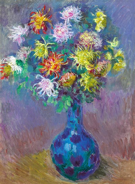 Vase mit Chrysanthemen od Claude Monet