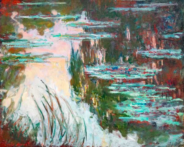 Water-Lilies, Setting Sun od Claude Monet