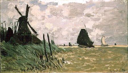 A Windmill near Zaandam od Claude Monet