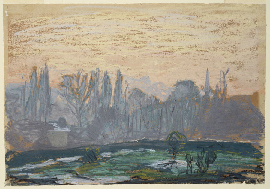 Winter Landscape with Evening Sky od Claude Monet