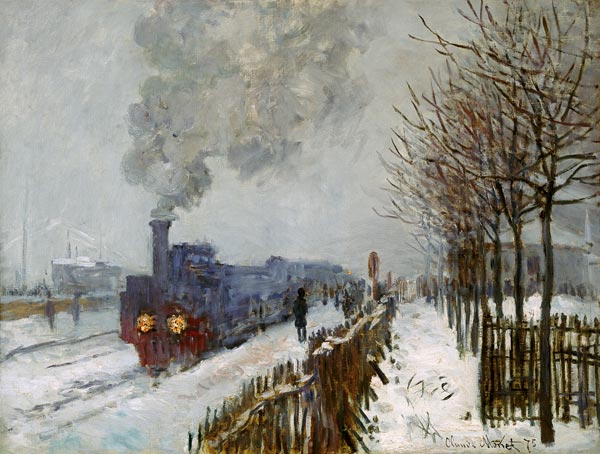Train in the Snow, the Engine od Claude Monet