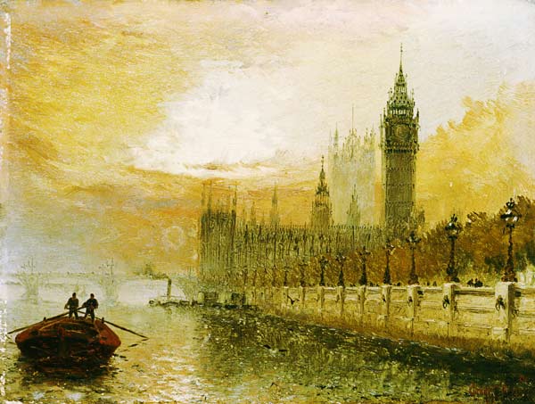 View Of Westminster From The Thames od Claude T. Stanfield Moore