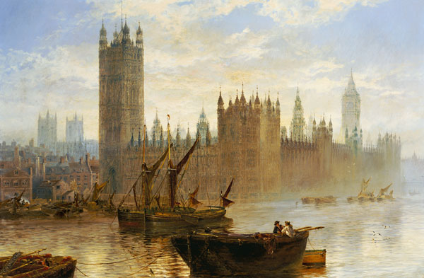 Westminster From The Thames od Claude T. Stanfield Moore