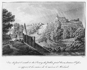 View of the Cacault bridge and the village of Pallet, near Clisson, ruins of the house of Abelard, i