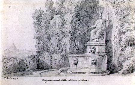 View of a Fountain in the Garden of the Villa Medici, Rome od Claude Thienon