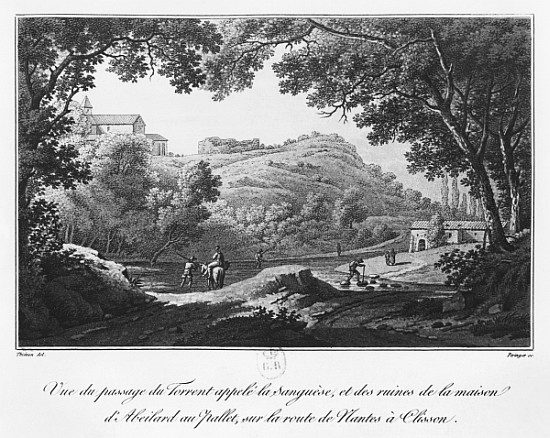 View of the torrent known as La Sanguese and the ruins of the house of Abelard at the Pallet, on the od Claude Thienon