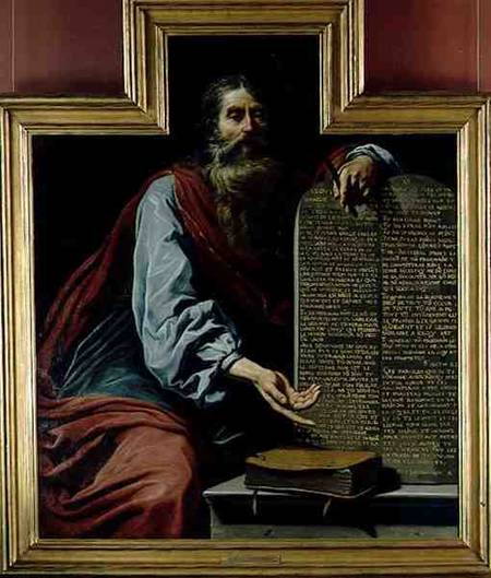 Moses with the Tablets of the Law od Claude Vignon