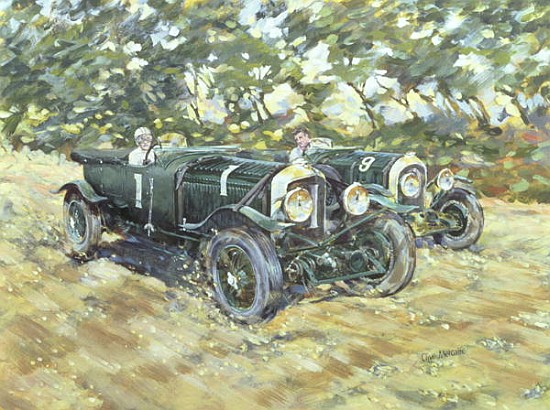 1929 Le Mans Winning Bentleys (acrylic on canvas)  od Clive  Metcalfe
