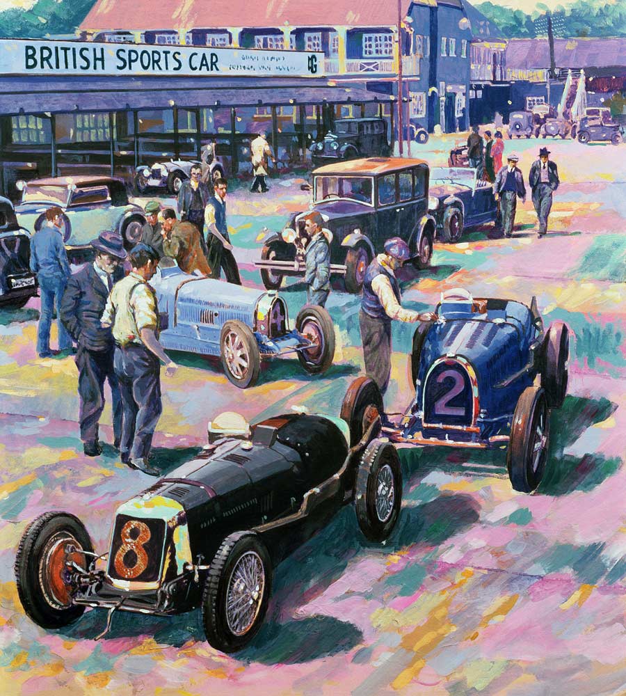 Brooklands Heyday (oil on canvas)  od Clive  Metcalfe