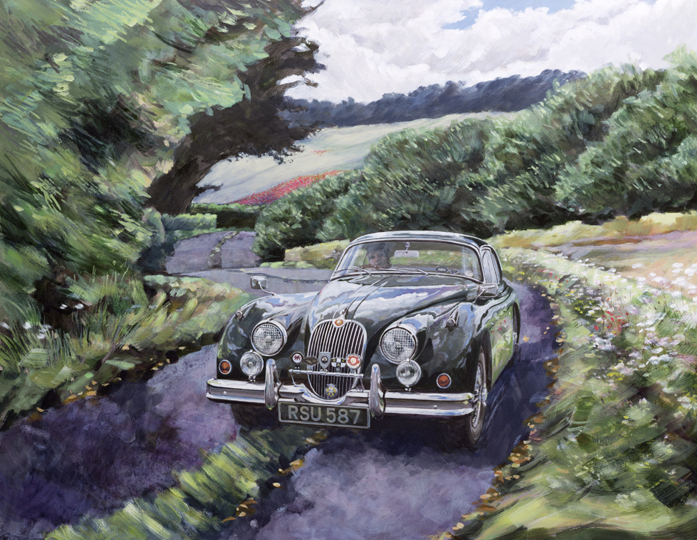 Jaguar XK150 Cruising (oil on canvas)  od Clive  Metcalfe