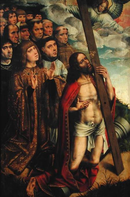 Christ the Mediator with Philip the Handsome (1478-1506) and his Entourage, left hand panel from an od Colijn de Coter