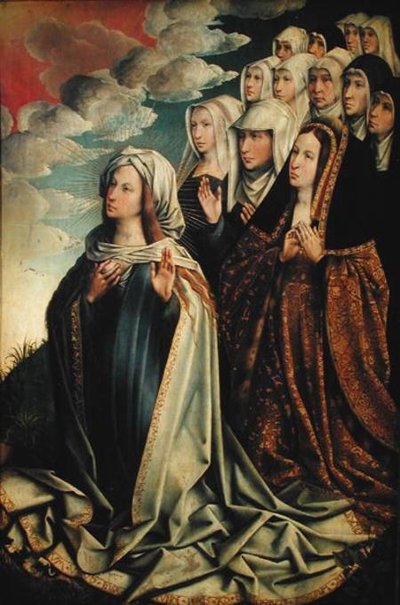 Mary the Mediator with Joanna the Mad (1479-1555) and her entourage, right hand panel from an altarp od Colijn de Coter