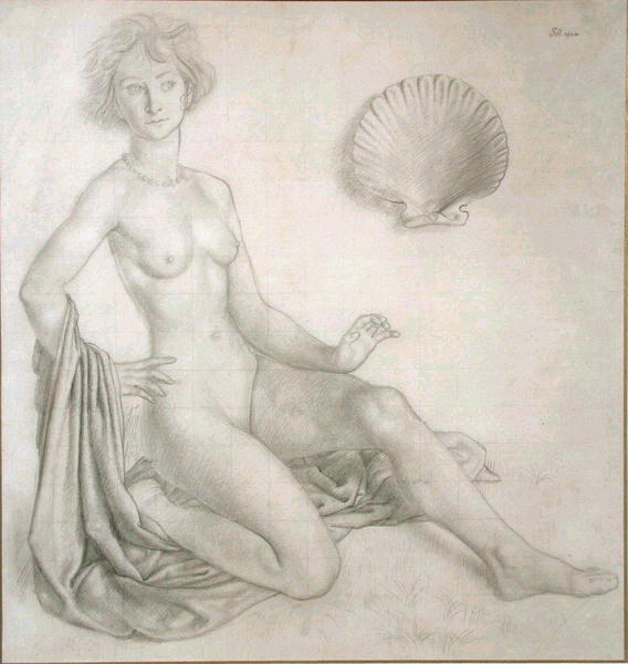 Study for Venus & Cupid, 1924 (pencil on paper)  od Colin Unwin Gill