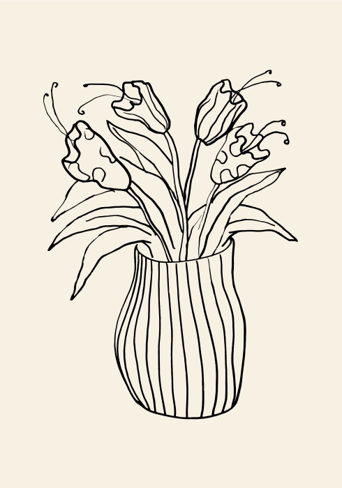 Vase Sketch od Graphic Collection