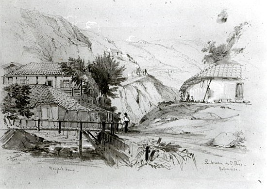 Berger''s House, Valparaiso, 1834 (pencil & w/c on paper) od Conrad Martens