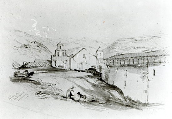 The Church of San Francisco, Valparaiso, 1834 (pencil & w/c on paper) od Conrad Martens