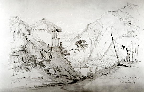 View of Valparaiso, 1834 (pencil & w/c on paper) od Conrad Martens