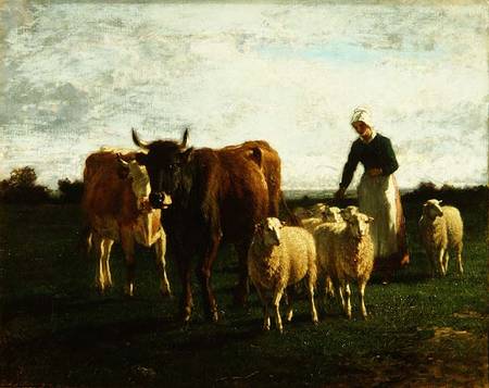 Evening, Driving Cattle od Constant Troyon