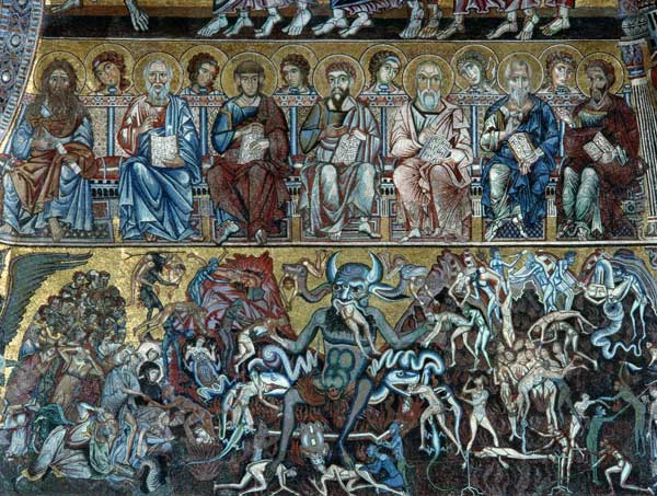 Hell, detail of the Last Judgement from the vault above the apse od Coppo  di Marcovaldo