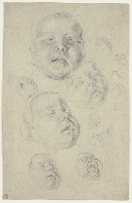 Studienblatt: Kopf und Hände eines Kleinkindes od Cornelis de Vos