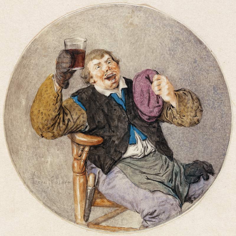 Wine drinker od Cornelis Dusart