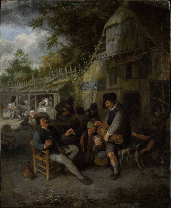 Country Inn with Hurdy-Gurdy Player od Cornelis Dusart
