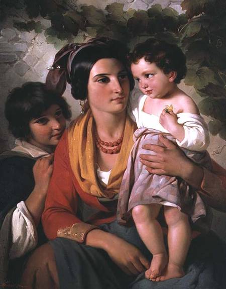 Mother and Children od Cornelis Kruseman