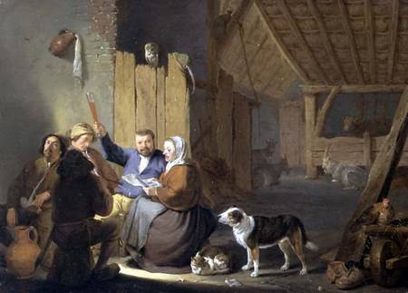 Peasant Drinking in a Barn od Cornelis Saftleven