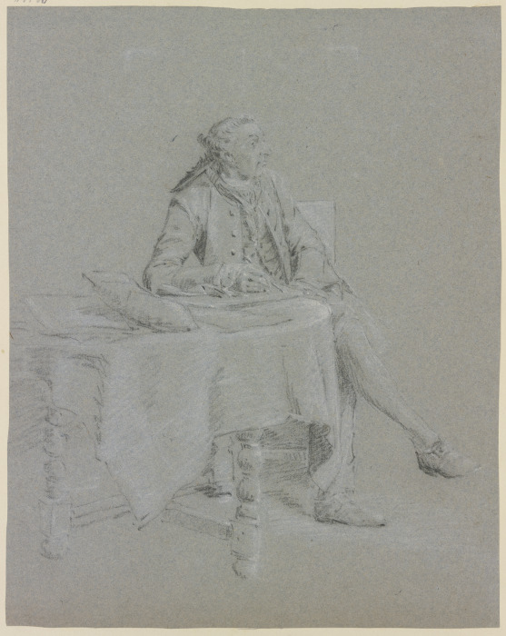 Am Tisch sitzender Kavalier od Cornelis Troost