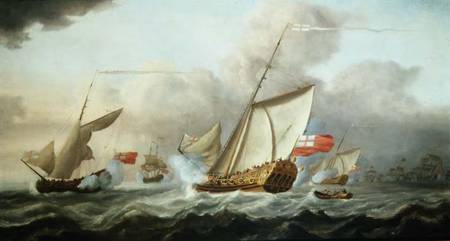 The Royal Yacht 'Mary' Exchanging Salutes od Cornelis van de Velde