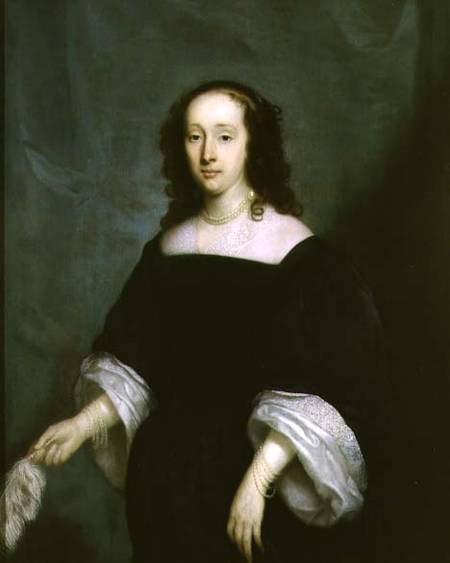 Portrait of a Lady Holding a Feather od Cornelius I Janssens van Ceulen