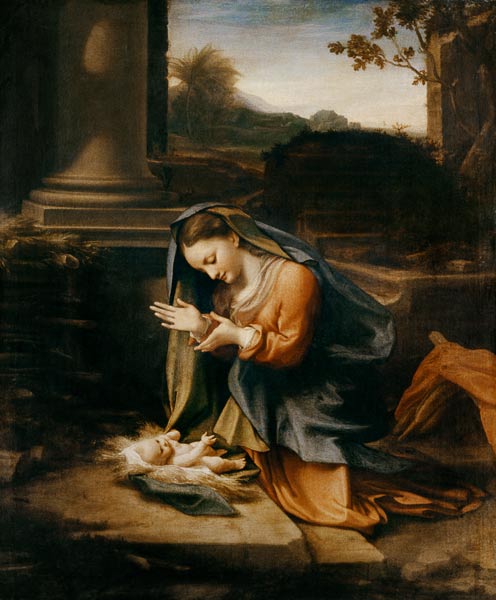 Maria adoring the child od Correggio (eigentl. Antonio Allegri)