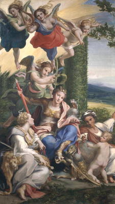 Allegory of the Virtues, c.1529-30 (tempera on canvas) od Correggio (eigentl. Antonio Allegri)
