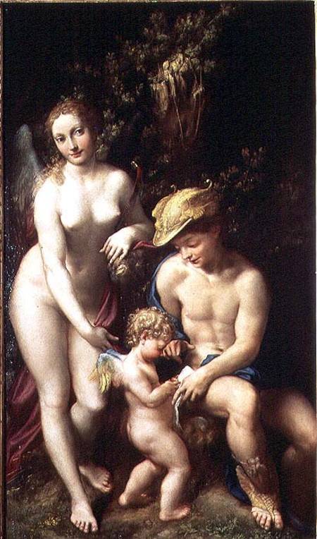 Venus with Mercury and Cupid ('The School of Love') od Correggio (eigentl. Antonio Allegri)