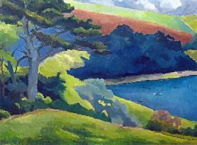 Helford Passage, Cornwall (oil on canvas) 