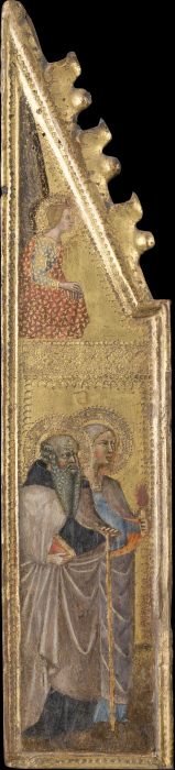 St. Abba Antonius, female saint with a torch (?), The Annunciation Angel od Cristoforo di Bindoccio