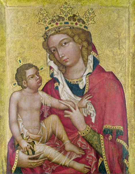 Virgin and Child, c.1350 (marouflage & tempera on panel) od Czech School