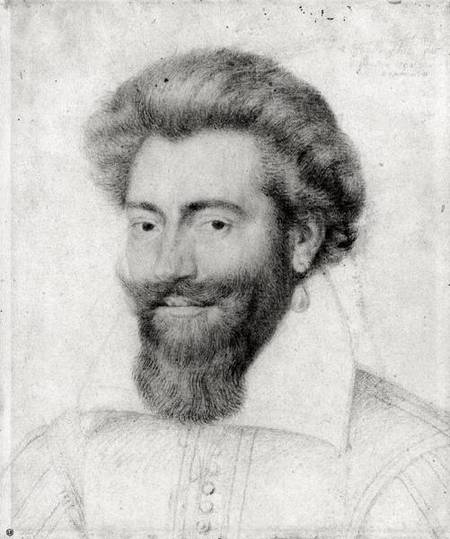 Portrait of a Bearded Man (red chalk, pierre noire & od Daniel Dumonstier