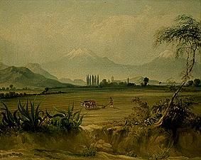 Mexican countryside with Xochimilco. od Daniel Thomas Egerton