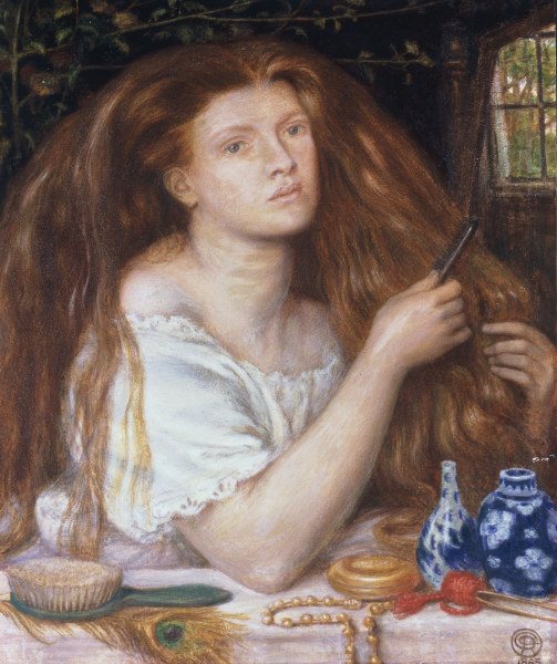 D.Rossetti, Woman Combing her Hair, 1865 od Dante Gabriel Rossetti