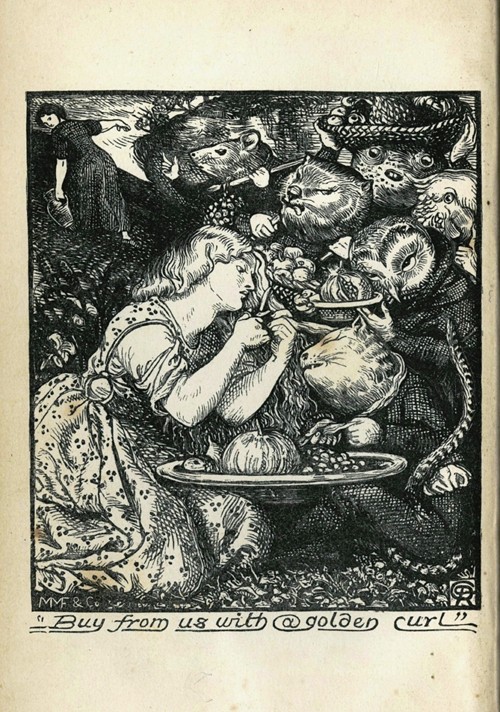 Frontispiece of "Goblin Market and Other Poems" by Christina Rossetti od Dante Gabriel Rossetti