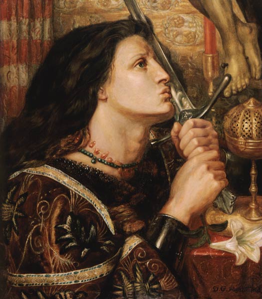 Joan of Arc Kisses the Sword of Liberation od Dante Gabriel Rossetti