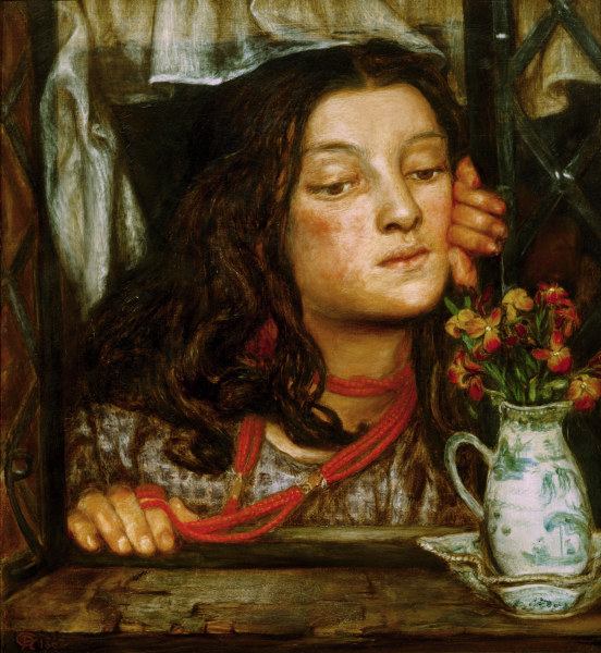 Rossetti / Girl at a lattice / Painting od Dante Gabriel Rossetti