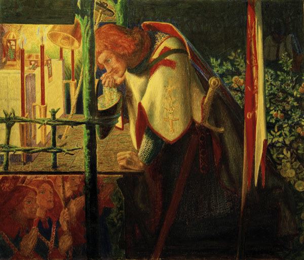 Rossetti / Sir Galahad at ruined chapel od Dante Gabriel Rossetti